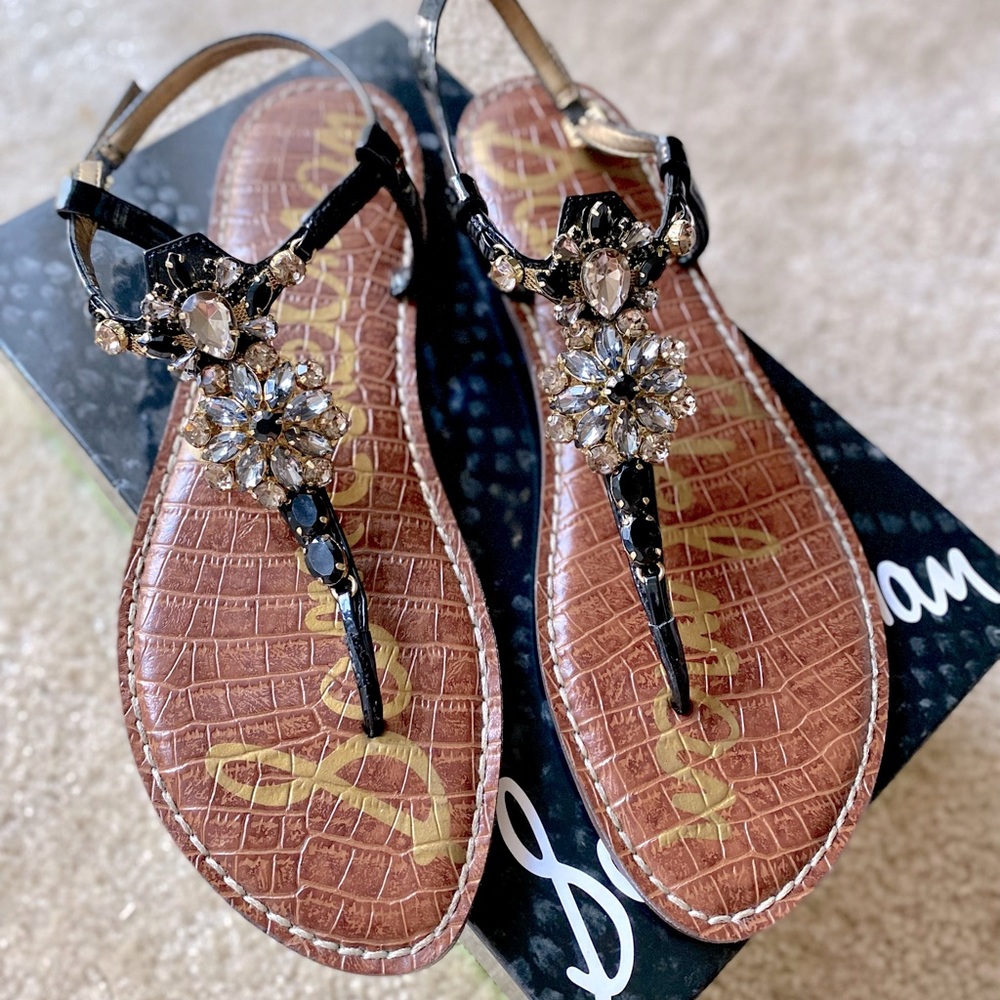 Sam Edelman ‘Grayson’ crystal flower flat sandal